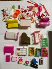 Vintage miniature doll house pieces, 50 , furniture, dolls, babies, kitchen