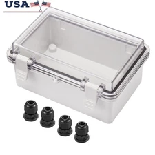 IP67 Waterproof Junction Box Durable Outdoor Electrical Box W/ Connectors New
