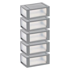 IRIS 6 Qt Small Plastic Drawers, Under Bed Storage Bins, Stackable, Modular 5Pk
