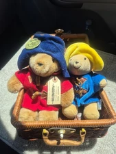 Paddington Bear 30th Anniversary Vintage Toy Eden Toys, Inc, Size 10" Set Of 2
