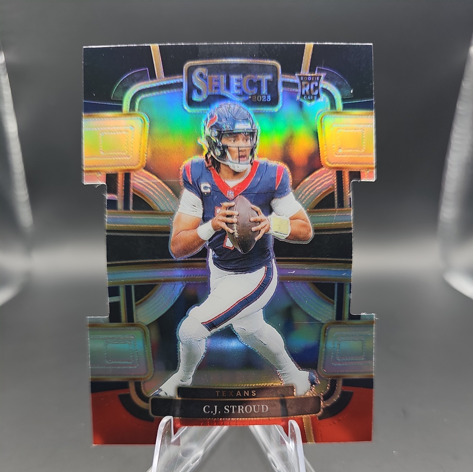 2023 Panini Select - Concourse C.J. Stroud #41 Black & Red Prizm Die-Cut (RC)