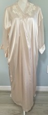 Vintage Cinema Etoile Women's Nightgown Short Gown Satin Pink Lace Chemise M/L