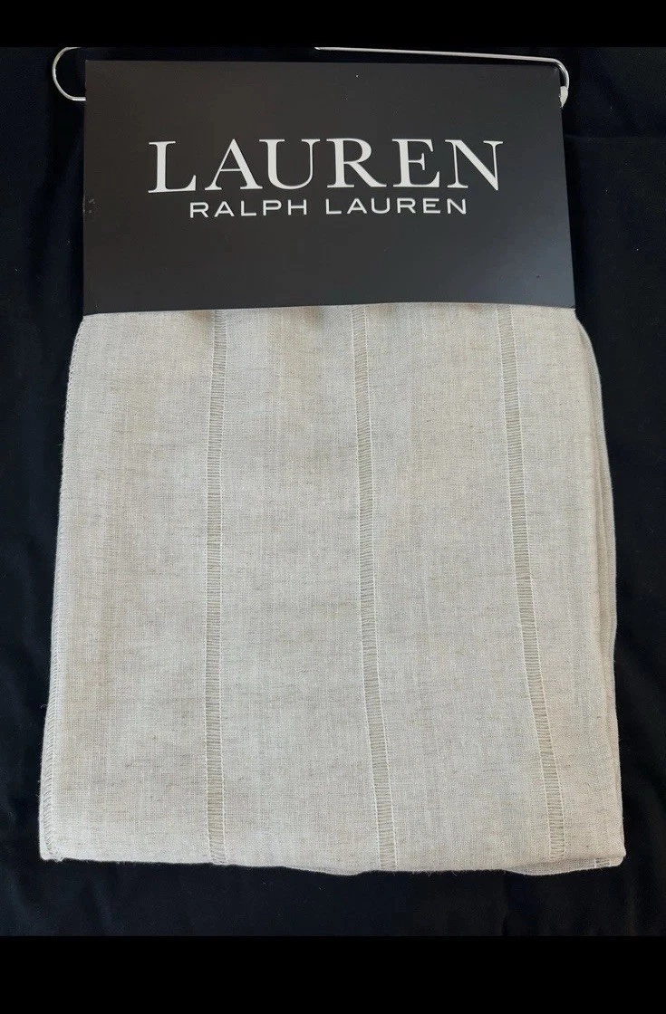 Ralph Lauren 2 Hamilton Curtain Panels 54x84 Sheer Beige New