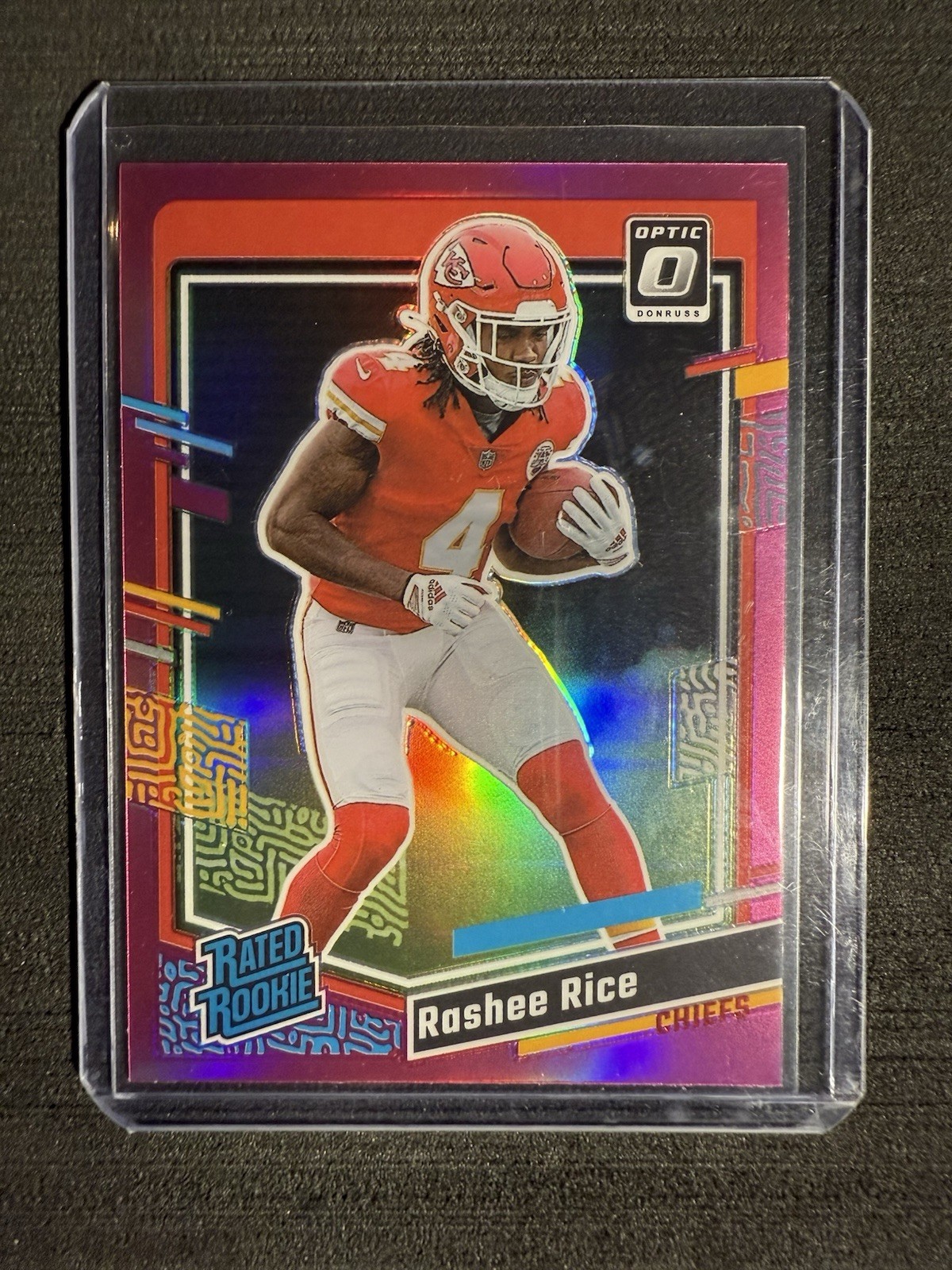 2023 Donruss Pink Optic Preview Rashee Rice Rated Rookie #350 Chiefs Prizm