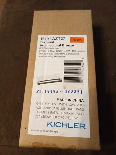 Kichler 6" LED Hardscape 2700K in strukturierter Architekturbronze 16101 AZT27 Stufe - Bild 1 von 1