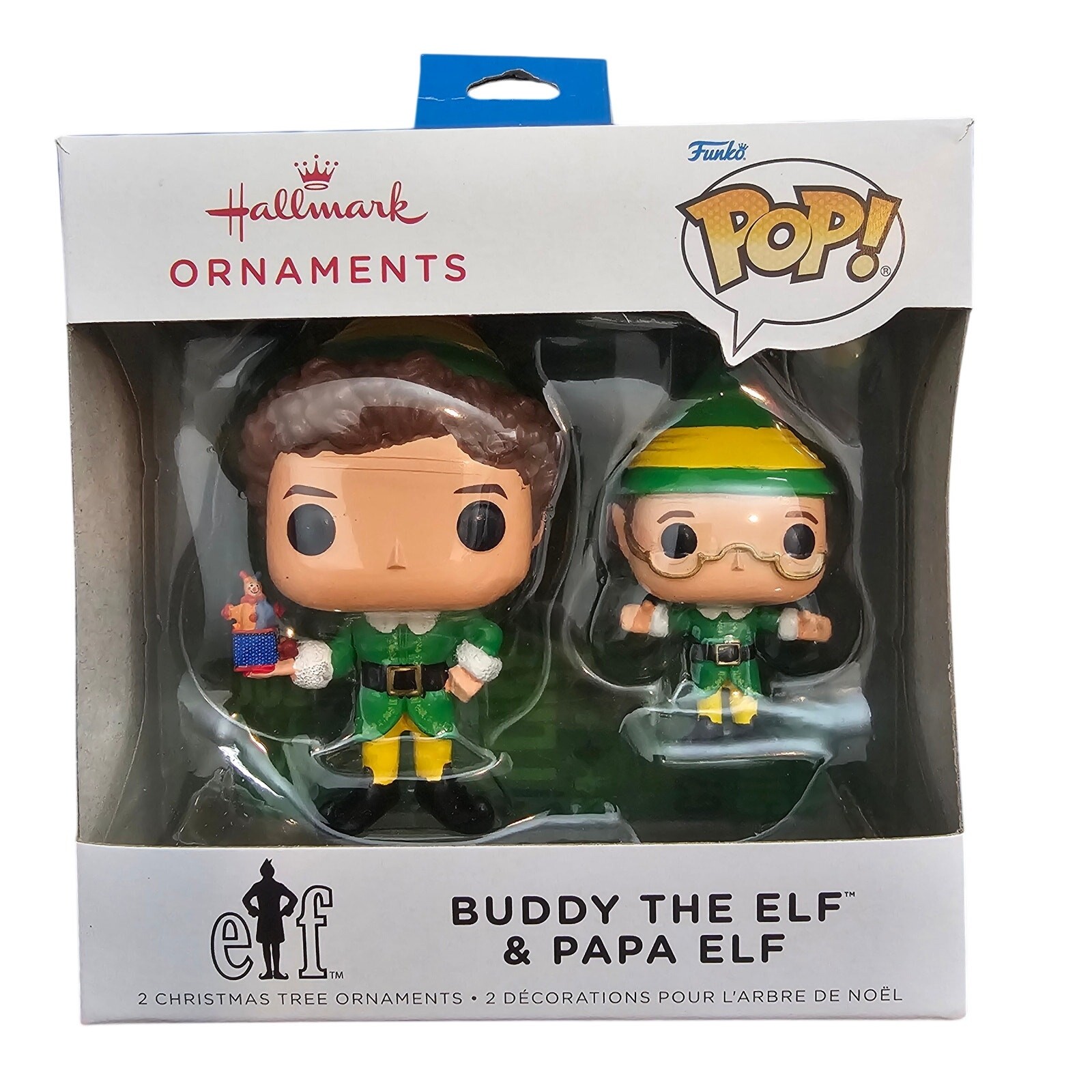Hallmark Ornament Set Funko Pop Buddy the Elf & Papa Elf Chr