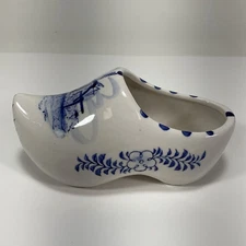 Vintage Holland Blue Delft Style Ceramic Clog
