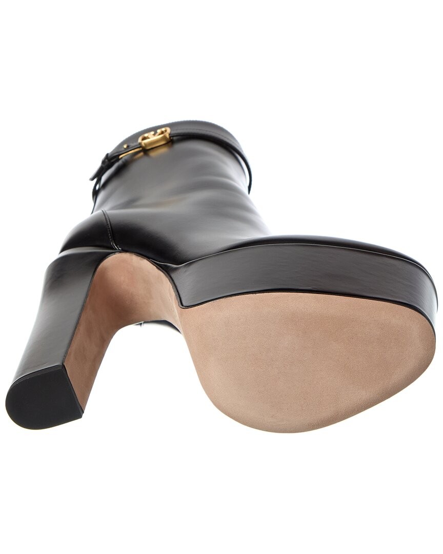 Valentino Tan-Go 165 Leather Platform Bootie Women's Black 40 thumbnail 4
