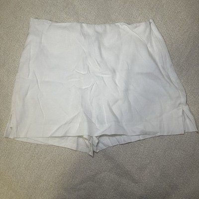 Express Editor Skort Lightweight White 87% Rayon 13% Linen Women's Size 10