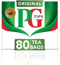 80 Teabags PG Tips Original Black Refreshing Flavourful Full-Bodied Plant-based 0.06 per strip