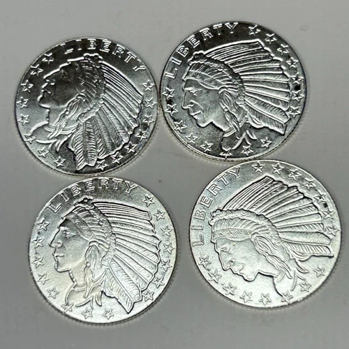 Lot of 4 x  1/10 oz .999 Fine Silver Rounds Golden State Mint - Lot 8