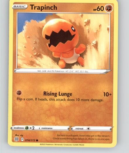 Trapinch Common SWSH09: Brilliant Stars 074/172 NM