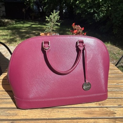 Pulicati Handbag Satchel pink/purple/Wine Genuine Leather Made In