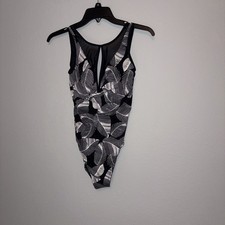 Time and Tru One Piece Swimsuit Print with Mesh Size S