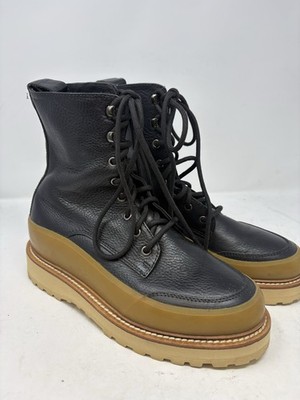 Diemme x Ulla Johnson Etna Black Leather Combat Boots EU40 US9.5 Gum Sole