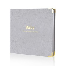 Baby book Memory Book for baby boys and girls First 5 years Large, Grey