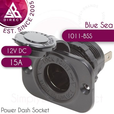 Blue Sea Systems 1011 12V Gleichstromversorgung Dash Buchse mit Kappe   15A  