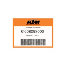 KTM Genuine Decal 3D KTM 17 - 61608098000