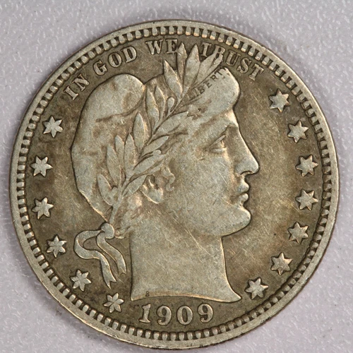 1909-D Barber Silver Quarter 25C-XF