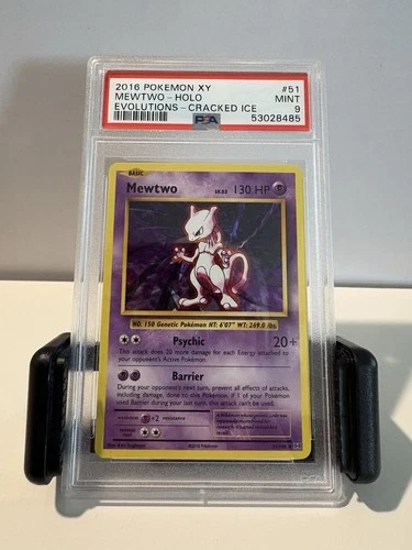 2016 Pokémon XY Evolutions Mewtwo Holo Cracked Ice PSA 9 Mint