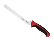 Mercer Culinary Red Millennia Colors Handle, 8" Offset Bread Knife (Wavy Edge)