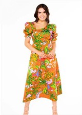 Alden Adair Ashlyn Jungle Cruise Maxi Dress Sz M Vacation Resort Tropical $392