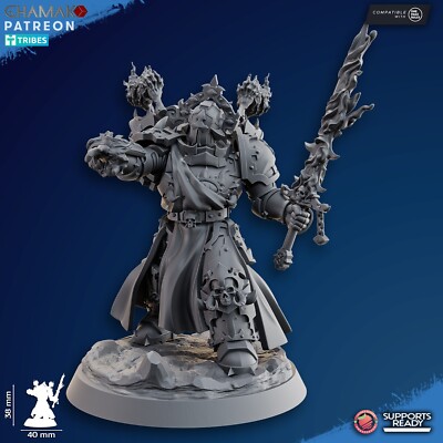 1x Traitor Heretic Sorcerer #3 für Chaos Power  CSM  Black Tabletop Sci-Fi