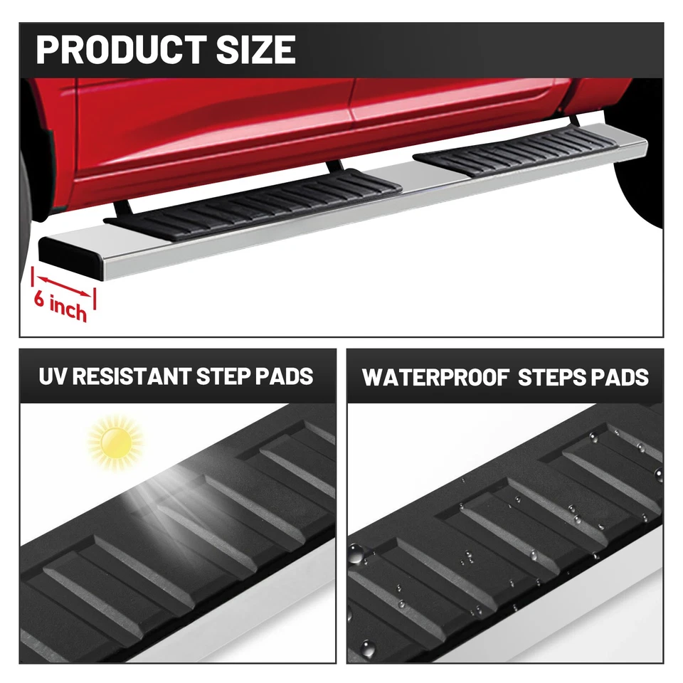 Chevy Silverado/GMC Sierra 1500 2007-2018 cabina extendida estribo de 6" Foto 4 de 4