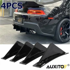 For Chevrolet Chevy Camaro Rear Bumper Diffuser Lip Splitter Shark Fins Glossy