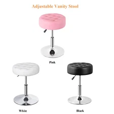Vanity Stool for Make Up Adjustable 360° Swivel PU Leather Ottoman Chair 3 Color