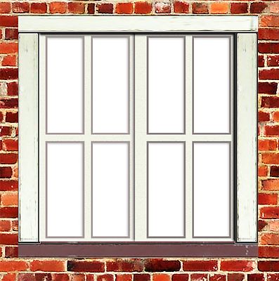 LC08a - Lasergeschnittene kleine 4 Scheiben Schiebefenster Spur N PK 7 Smart Models 