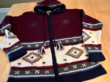 Vintage Earth Ragz Southwestern Aztec Baja Full Zip Sweater Jacket Womens Sz S