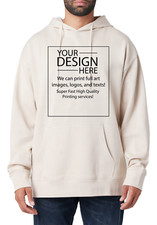 Custom Personalized Print Lightweight Pullover Bone Color Hoodie w/ Design