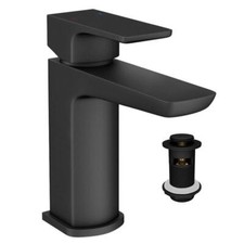 Black Bathroom Tap Modern Basin Mixer Tap Solid Brass Monobloc Tap