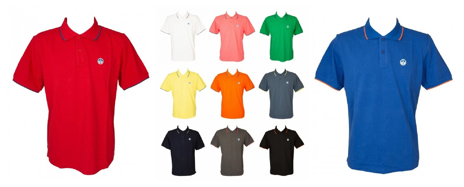 NORTH SAILS men's polo shirt, short sleeve with collar and buttons with embroide