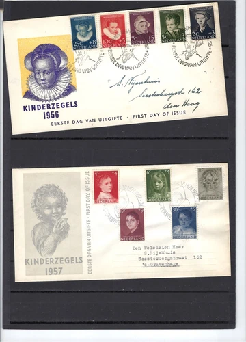 NETHERLANDS-SELECTION-FDC-CARDS-LOT OF 20-SS SHEETS-UF-VF-BOBS-#10