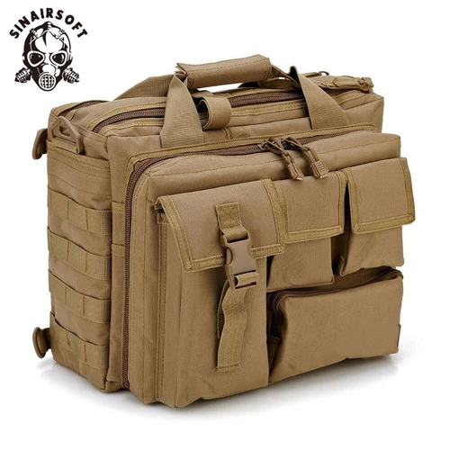 Mens Military Tactical Laptop Bag Briefcase Shoulder Messenger Nylon Handbag UK