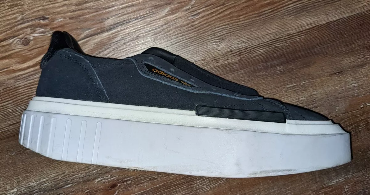 Adidas Originals Hypersleek black suede platform sneakers mens