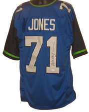 Walter Jones Signed Autograph Custom Jersey JSA Certified XL Seattle Seahawks