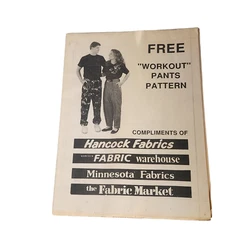 Hancock Pattern Workout Pants Unisex One Size Hook & Loop Adjustable Waist Uncut