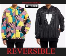 Nightmare Before Christmas Jack Sally Juniors Large Reversible Hoodie Hot Topic