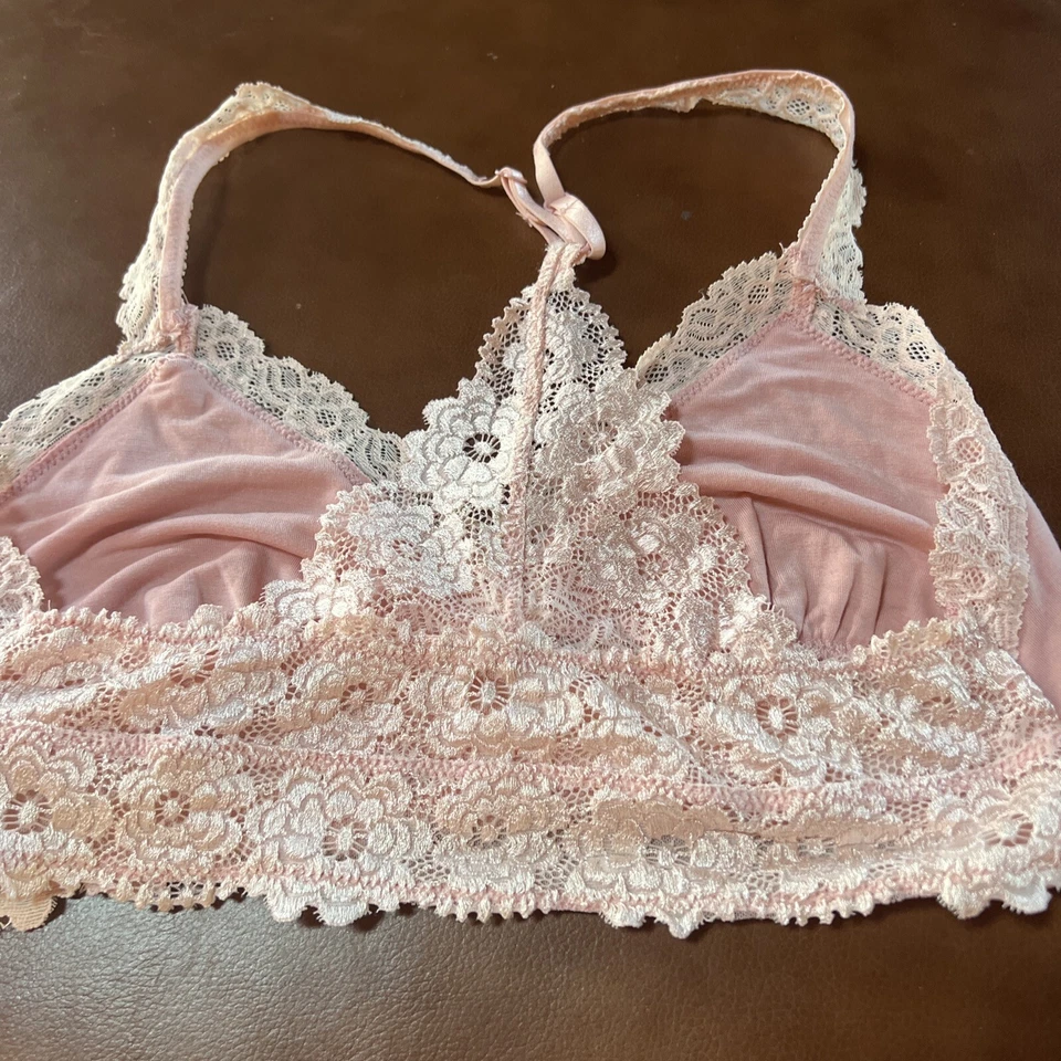 Sujetador P J Salvage RN 15741 Rosa Encaje Transparente Sin Alambres Talla M #1629 Foto 2 de 3