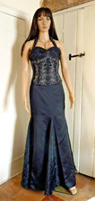 Size 10 long black lined cocktail /evening /party dress by Margaret Lee decor