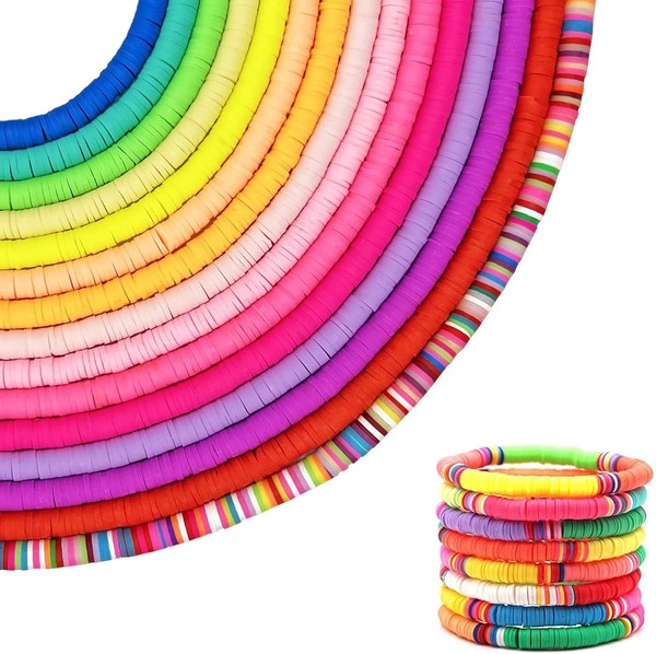 Heishi Perlen Set 5700 StüCk Bunte Flachperlen 6Mm Zum AuffäDeln Kinder Schmuck-image