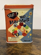 Neato Classics 160 Marbles In A Tin Box by Toysmith - Retro Nostalgia Glass