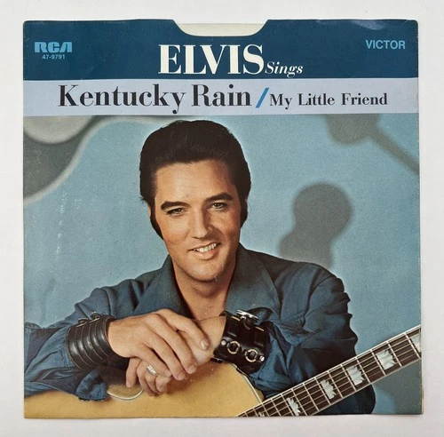 ELVIS PRESLEY "Kentucky Rain / My Little Friend" 45 Picture Sleeve VG++