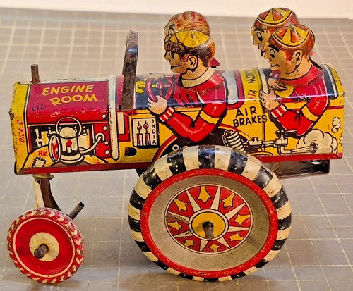 Vintage Marx Toy Tin Wind Up Old Jalopy Queen Of The Campus Crazy Car Parts  b