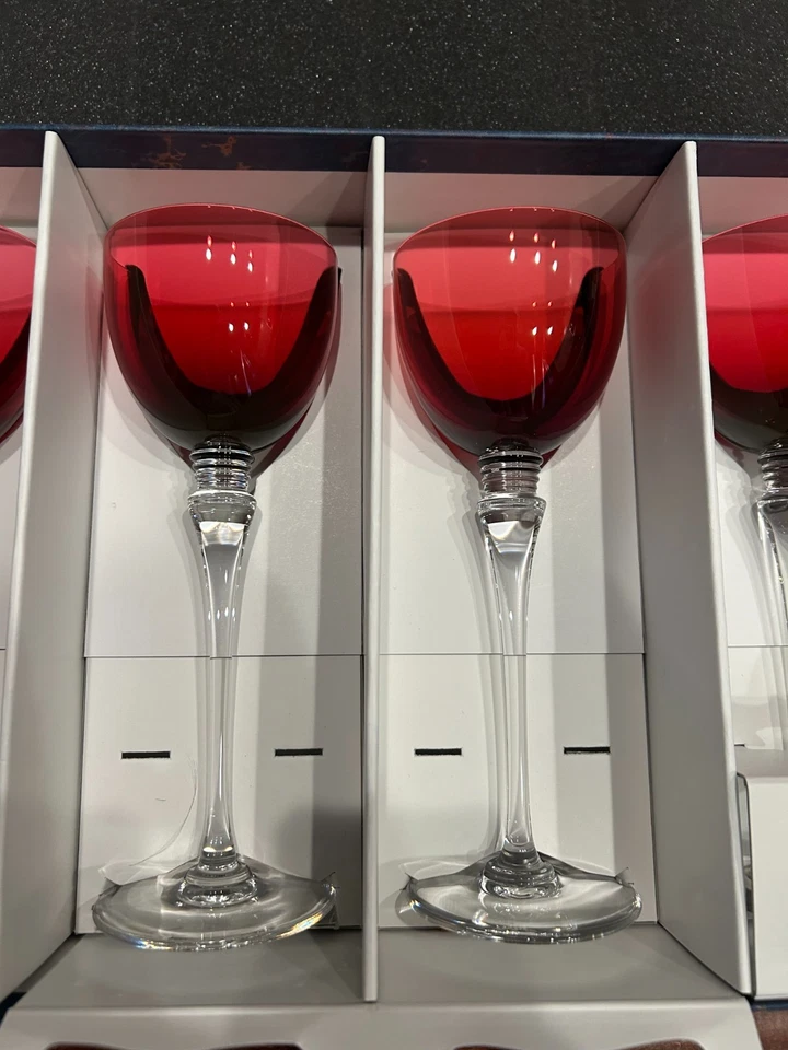 SAINT LOUIS CRISTAL FRANCIA "GRAN LUGAR" ROJO RUBÍ 8 OZ. COPA DE VINO HOCK COMO NUEVA Foto 3 de 4