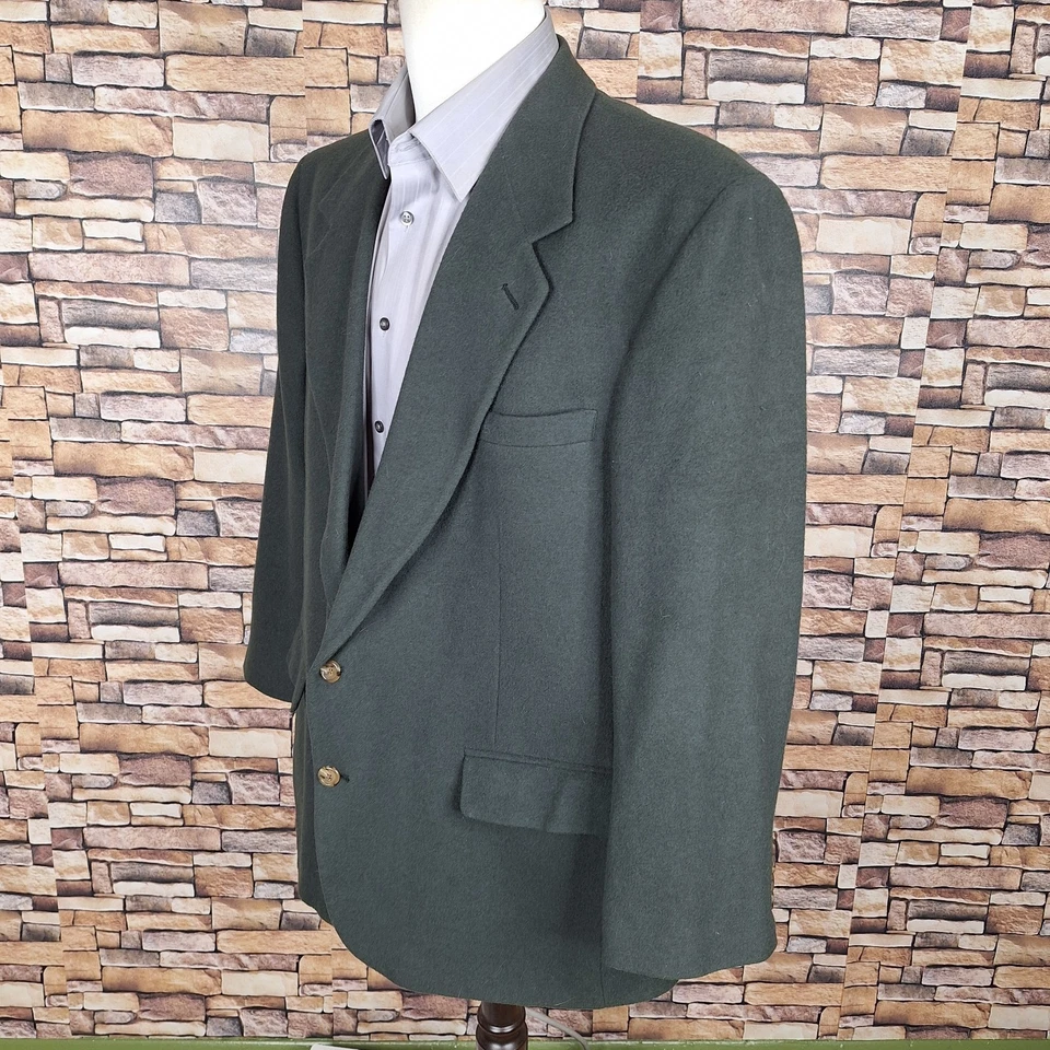 Bill Blass 运动外套夹克男式 48R 绿色复古骆驼毛 — 第 4/4 张图片