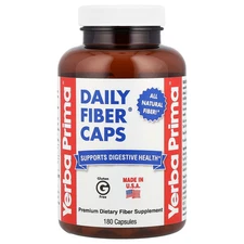 Yerba Prima Daily Fiber Caps 625 mg 180 Capsules All-Natural, GMP Quality